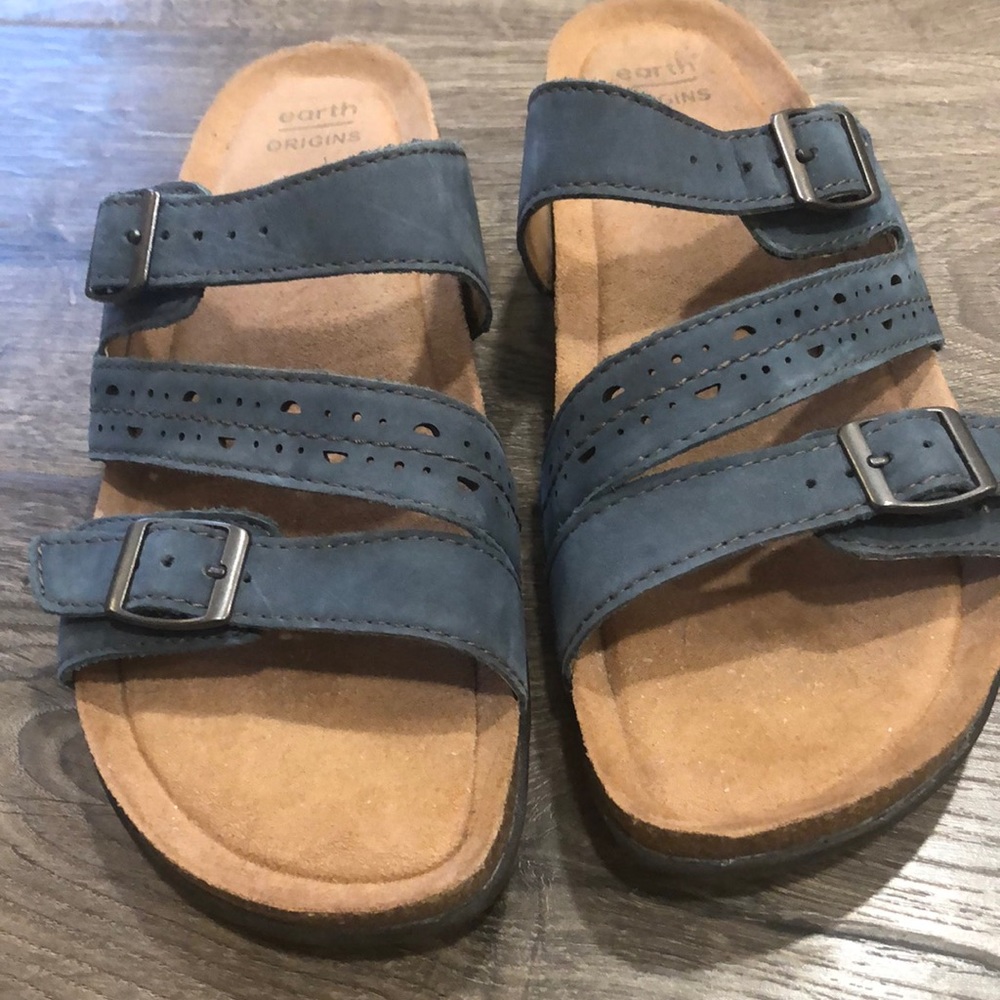 Earth origins Orono Felix slide sandal in Moroccan blue